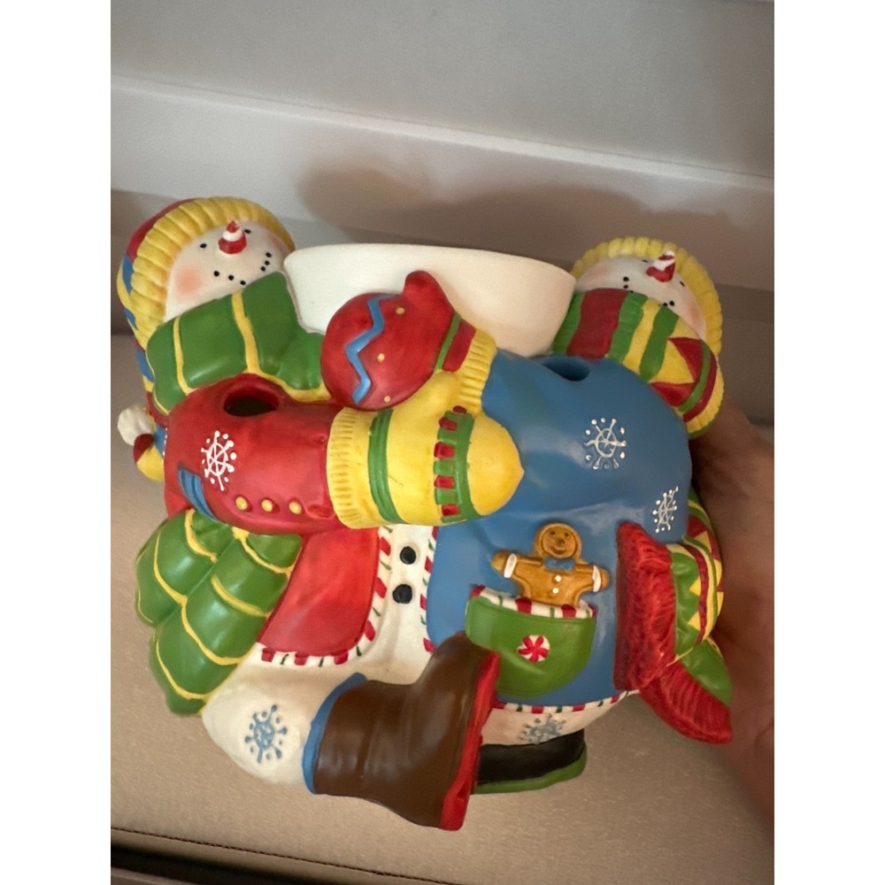 PartyLite Peppermint Pals Snowman Tealight Holder Christmas Candy Bowl Decor‎ - Picture 5 of 10